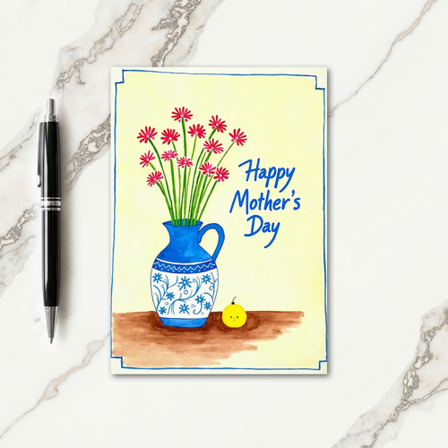 Vivid Red Mothers Day Card