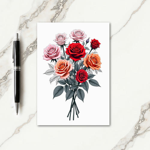 Vivid Roses Mothers Day Card