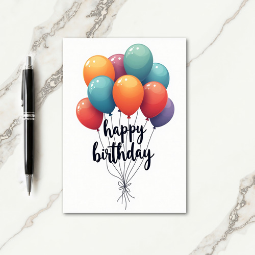 Vivid Spheres Birthday Card