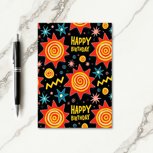 Vivid Starburst Birthday Card