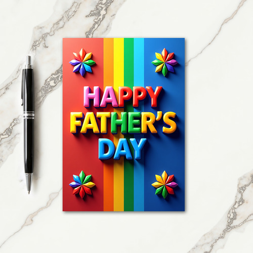 Vivid Stripes Fathers Day Card
