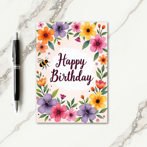 Vivid Watercolor Birthday Card