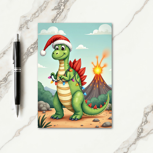 Volcano Christmas Creature Card