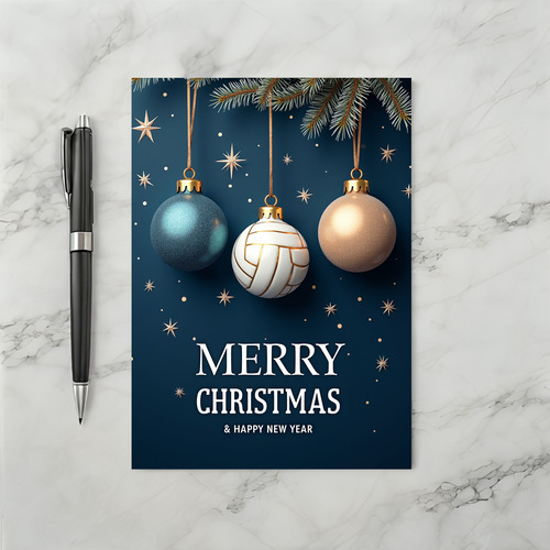 Volleyball Ornament Christmas Card