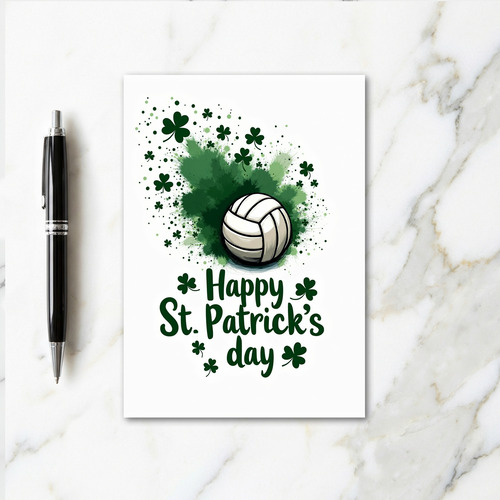 Volleyball St Patricks Day Card