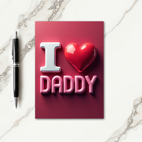 Volumetric Daddy Heart Card