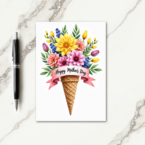 Waffle Cone Mothers Day Art Card
