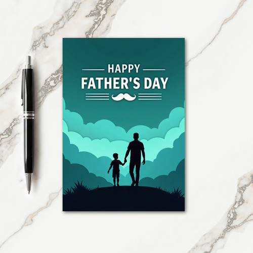 Walking Hands Fathers Day Card