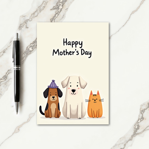 Warm Animal Mothers Day Card