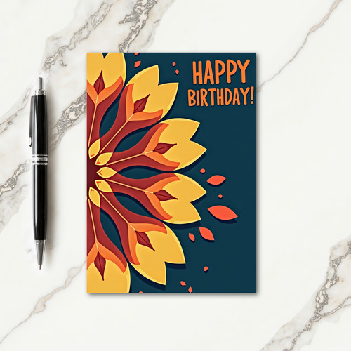 Warm Autumn Birthday Card