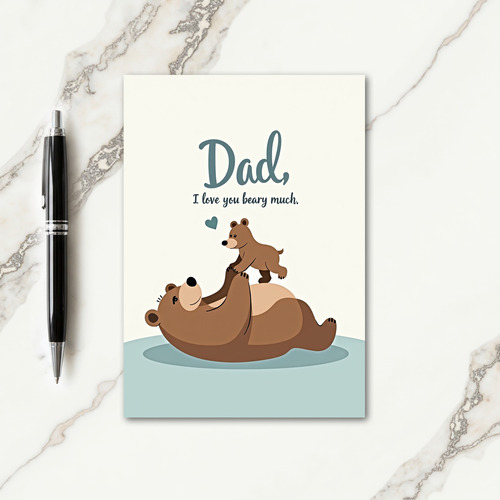 Warm Bear Hug Fathers Day Card