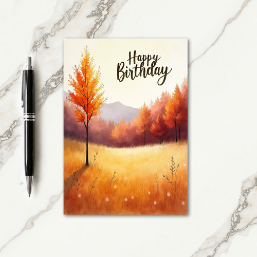 Warm Birthday Autumn Glow Card