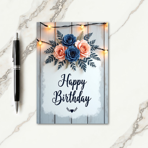 Warm Birthday Botanical Wreath Card