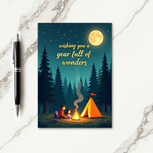 Warm Birthday Campfire Night Card