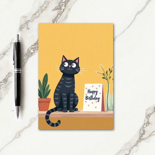 Warm Birthday Cat Card