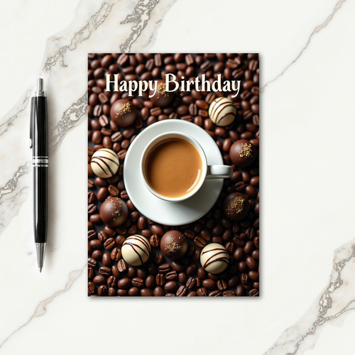 Warm Birthday Coffee Bean Card