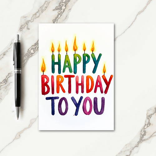 Warm Birthday Flame Design Card