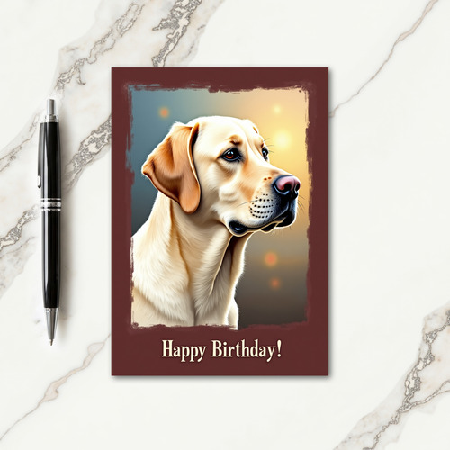 Warm Birthday Golden Dog Card