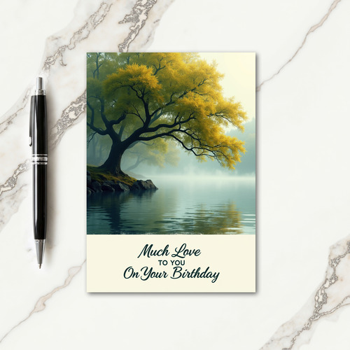 Warm Birthday Golden Tree Card