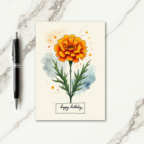 Warm Birthday Orange Bloom Card