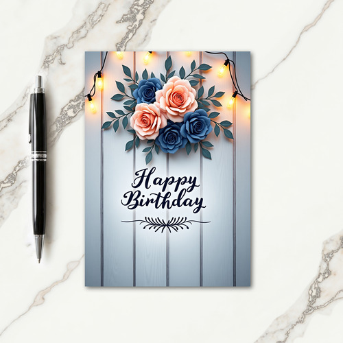 Warm Birthday Paper Floral Card