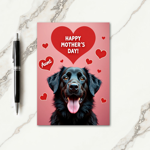 Warm Black Dog Mothers Day Card