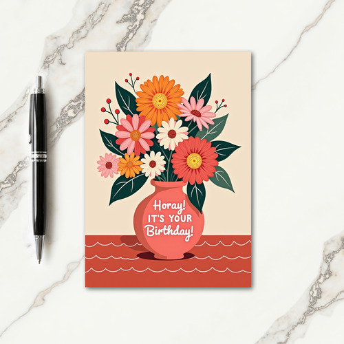 Warm Blooms Birthday Card