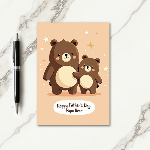 Warm Brown Bear Fathers Day Card