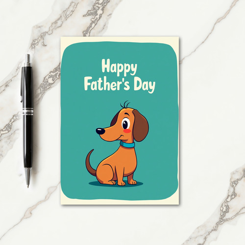 Warm Brown Dog Fathers Day Card