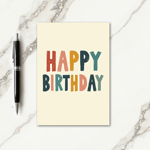 Warm Brushstroke Birthday Card