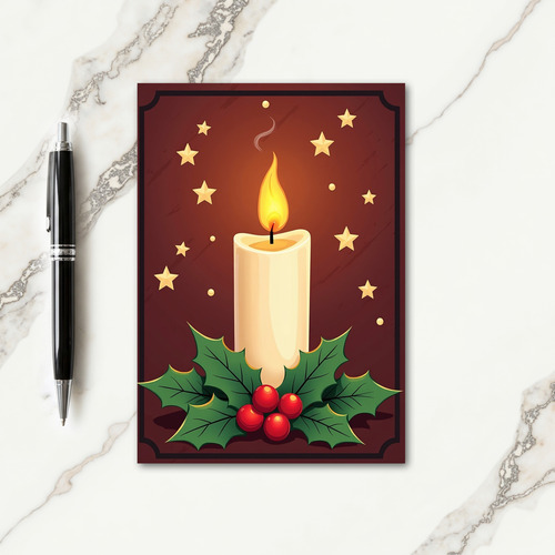Warm Candle Christmas Card