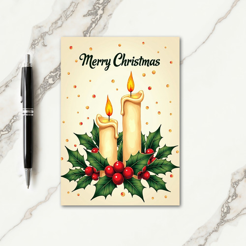 Warm Candlelight Christmas Card