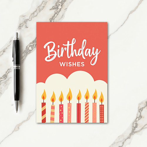 Warm Coral Birthday Card