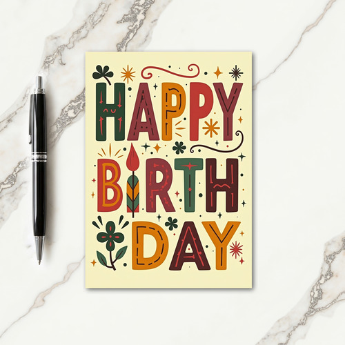 Warm Earthy Floral Birthday Card