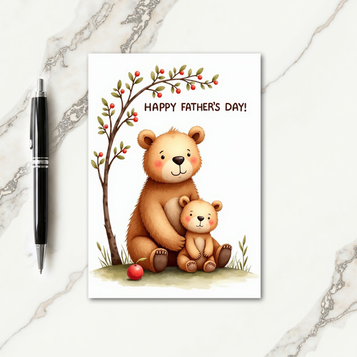 Warm Fathers Day Bears Card