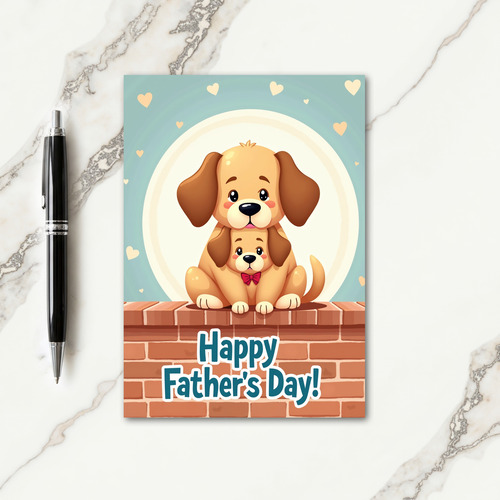 Warm Fathers Day Dog Design Card