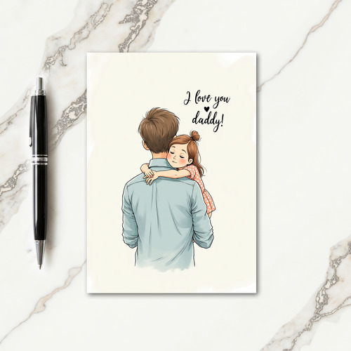 Warm Fathers Day Hug Graphic Card