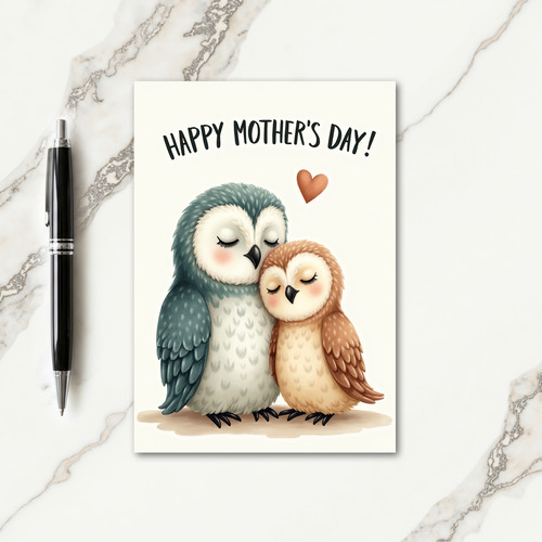 Warm Feathered Mothers Day Card