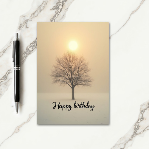 Warm Golden Tree Card