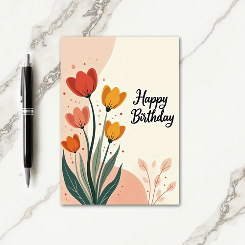 Warm Graphic Birthday Card