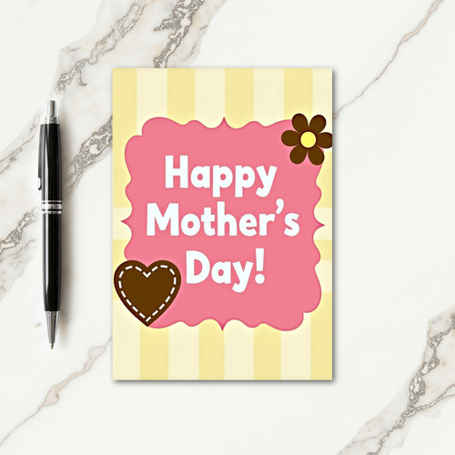 Warm Mothers Day Heart Shape Card