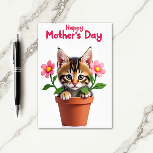 Warm Mothers Day Kitten Card