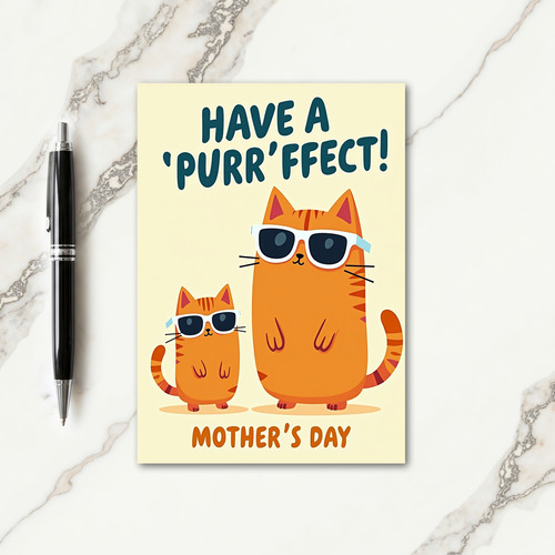 Warm Mothers Day Kitten Shades Card
