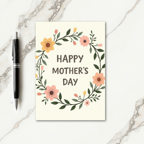 Warm Mothers Day Wreath Card