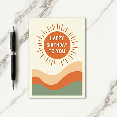 Warm Orange Birthday Card