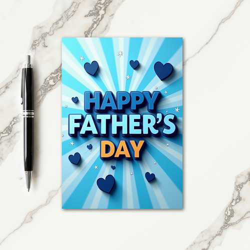 Warm Orange Fathers Day Card