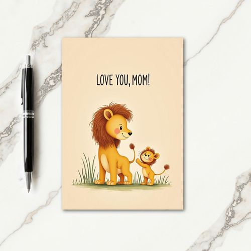 Warm Orange Furry Mom Card