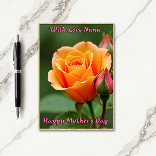 Warm Orange Mothers Bloom Card