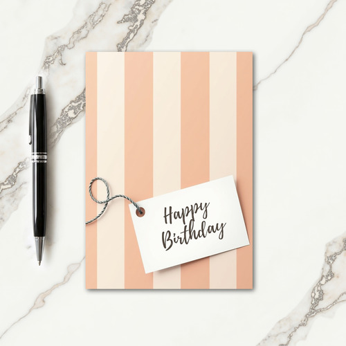 Warm Peach Cream Birthday Card