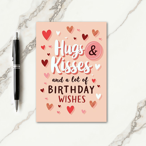 Warm Peachy Pink Wishes Card